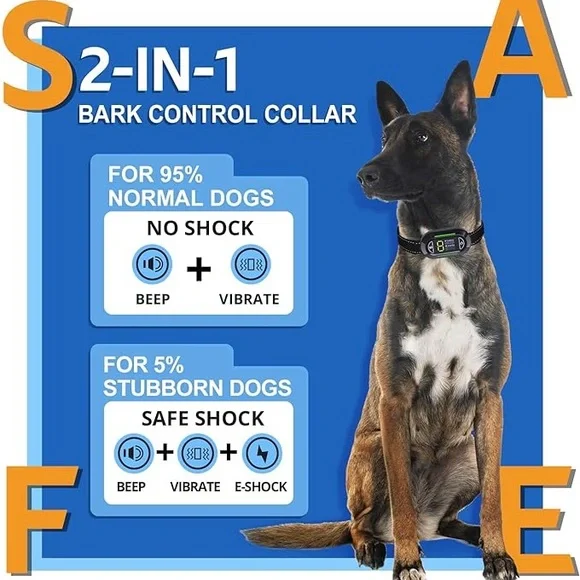 New Bark Collar for Large & Medium Small Dogs - IP67 Waterproof & Rechargeable - Picture 2 of 7